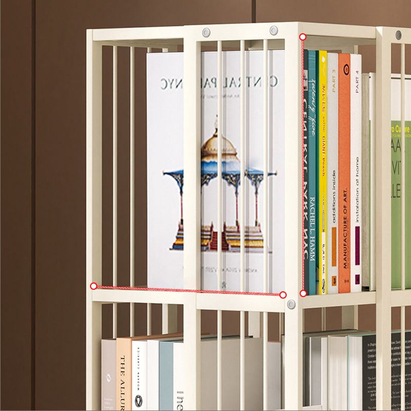 13.8" Wide Book Shelf Beige Stackable Bookcase Closed Back Vertical