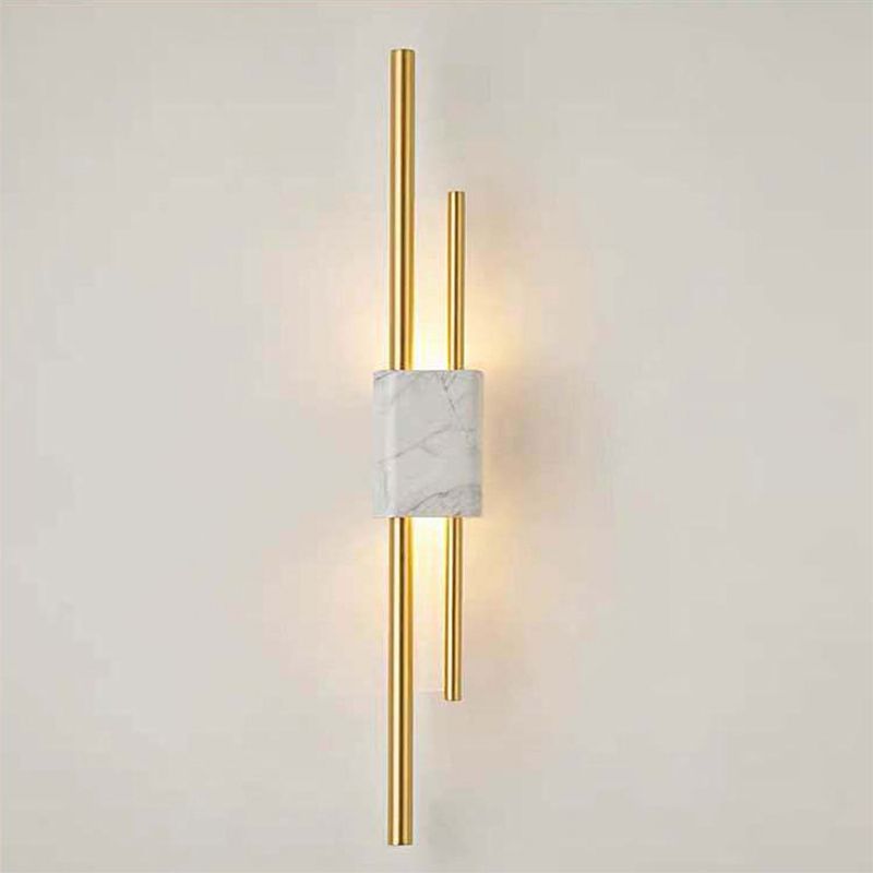 Marmor -Rechteck -Wandbeleuchtung Idea Post moderne LED Weiß/grüne Wandmontagelampe mit schlankem Rohrdetail in Weiß/warmes Licht