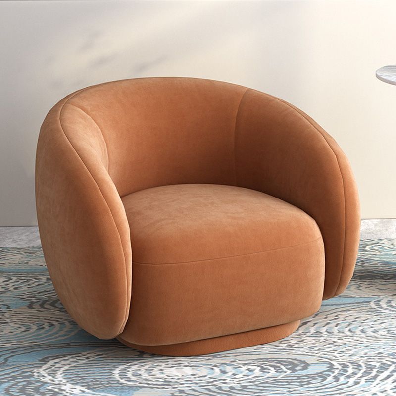 Upholstered Barrel Accent Chair Modern Style Orange Barrel Chair