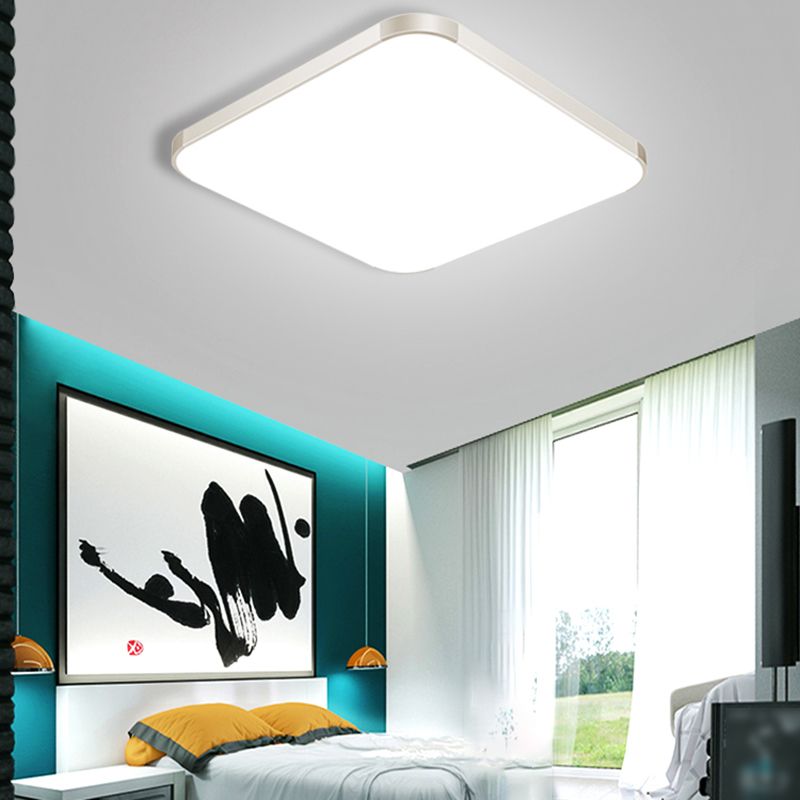 Silver Ceiling Light Fixture Modernism LED Flush Mount for Bedroom