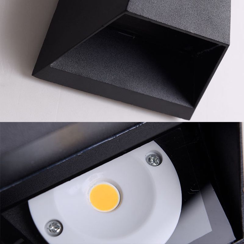 Modern Style Geometric Shade Wall Lighting Metal 2 Lights Sconce Lamp in Black