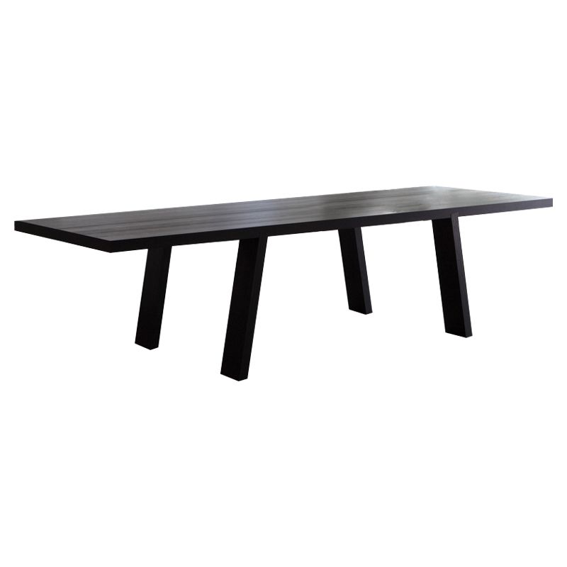 Rectangle 4 Legs Industrial Table Solid Wood Fixed Table for Dining Room