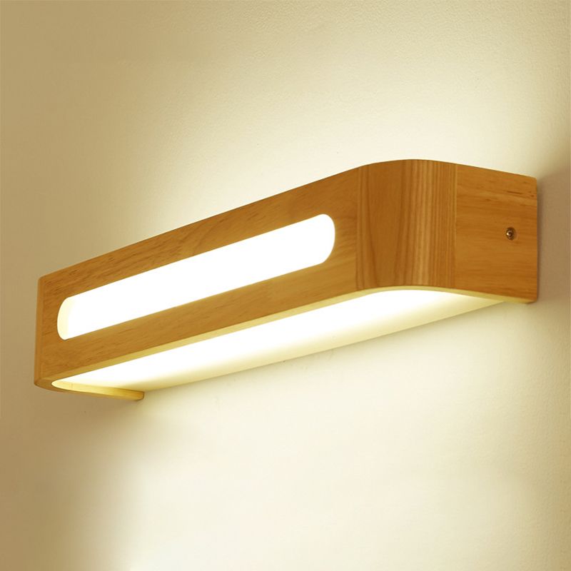 Lampade per pareti di vanità rettangolare Light Nordic Minimalist in legno Vanity Light