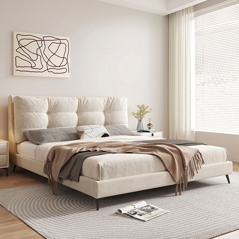 Contemporary Standard Bed with Rectangle Upholstered Headboard