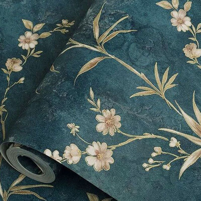 Countryside Long Branch Wallpaper in Elegant Color Stain-Resistant Non-Pasted Non-Woven