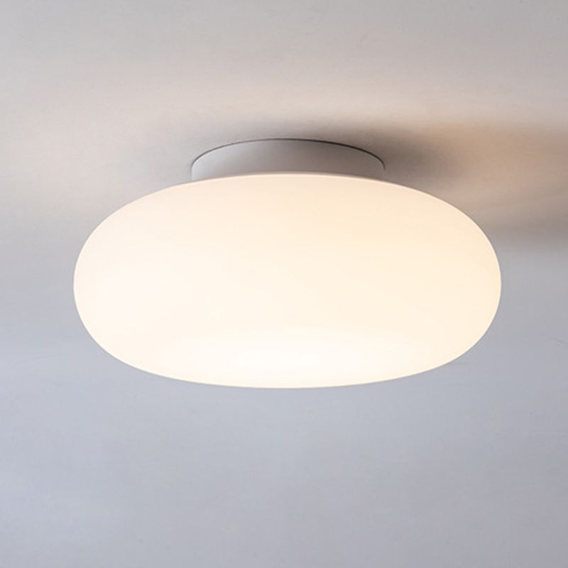 Single White Modernism Flush Mount Lighting LED Ceiling Light for Foyer