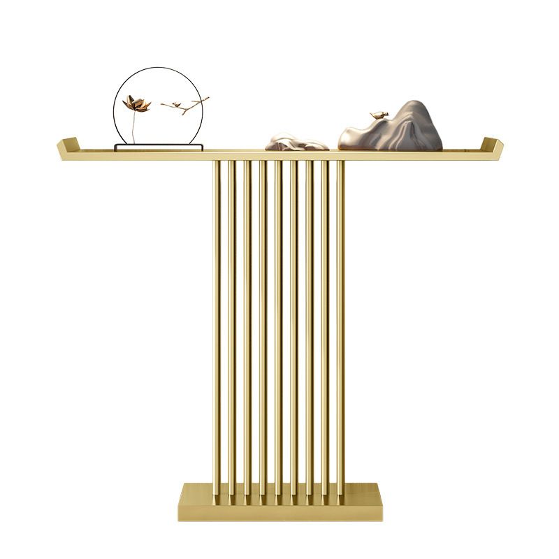 31.5-inch Tall Modern Console Table Iron Accent Table with Shelf