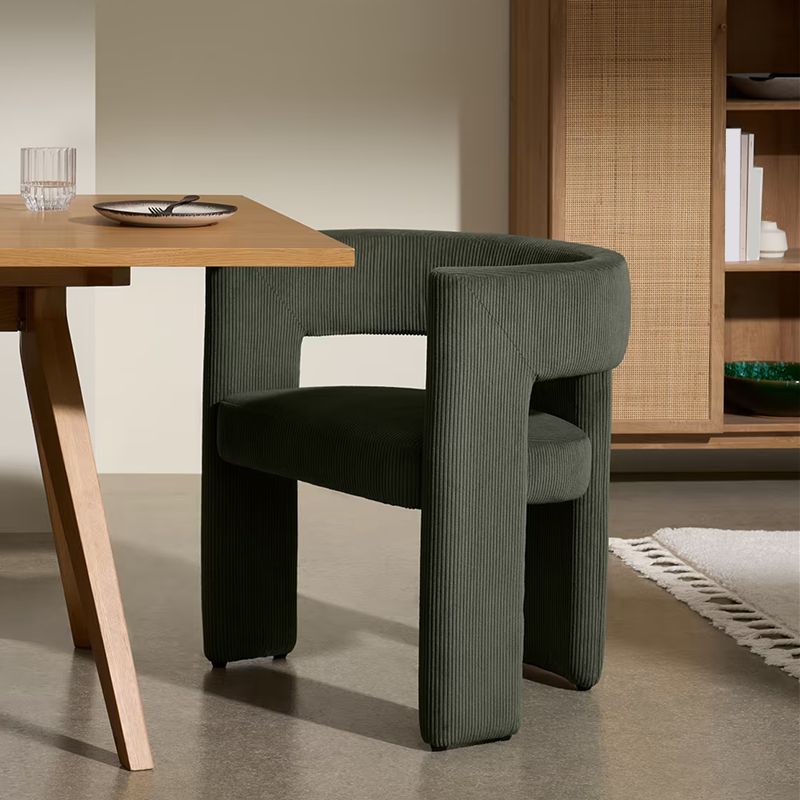 Modern Style Arm Chair Wood Open Back Dining Accent Chair for Home