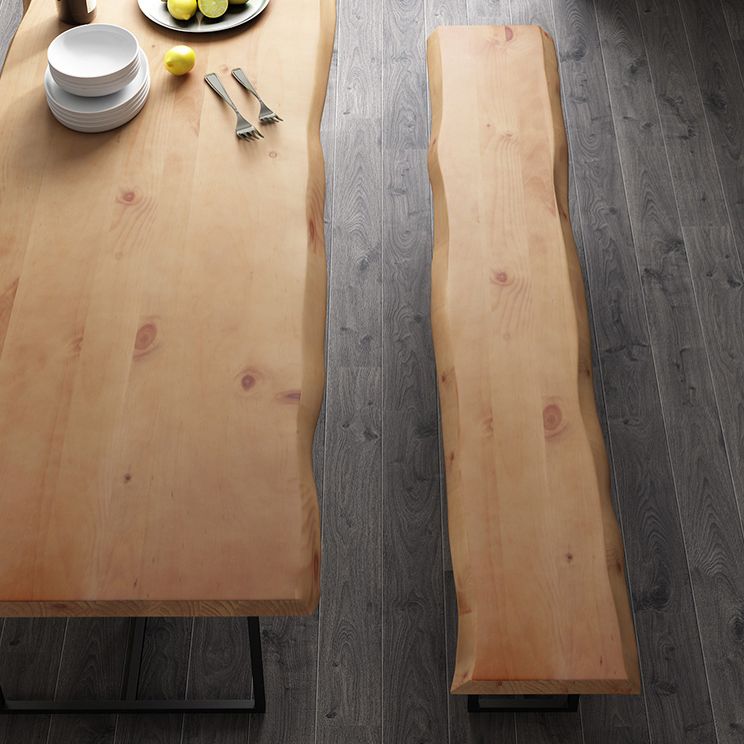 Modern 1/5 Pieces Dining Set Rectangle Pine Wood Dining Table for Cafe