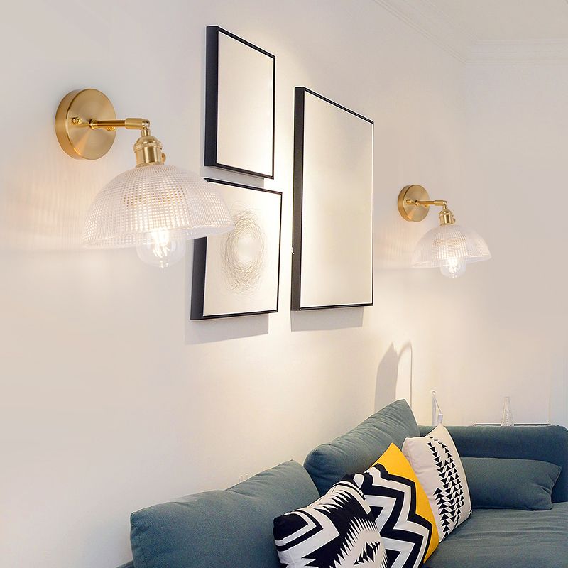 Living Room Metal Wall Sconce Modern 1 Head Glass Wall Mounted Light Fixture