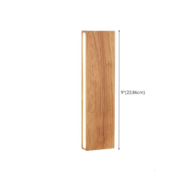 Single Modernism Beige Finish Wall Mounted Sconce Wooden Wall Light