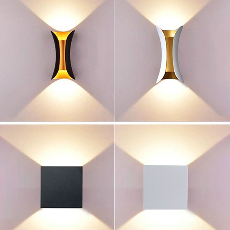 Modern Style Geometric Wall Light Sconces Metal 2 Lights Wall Washer Sconce
