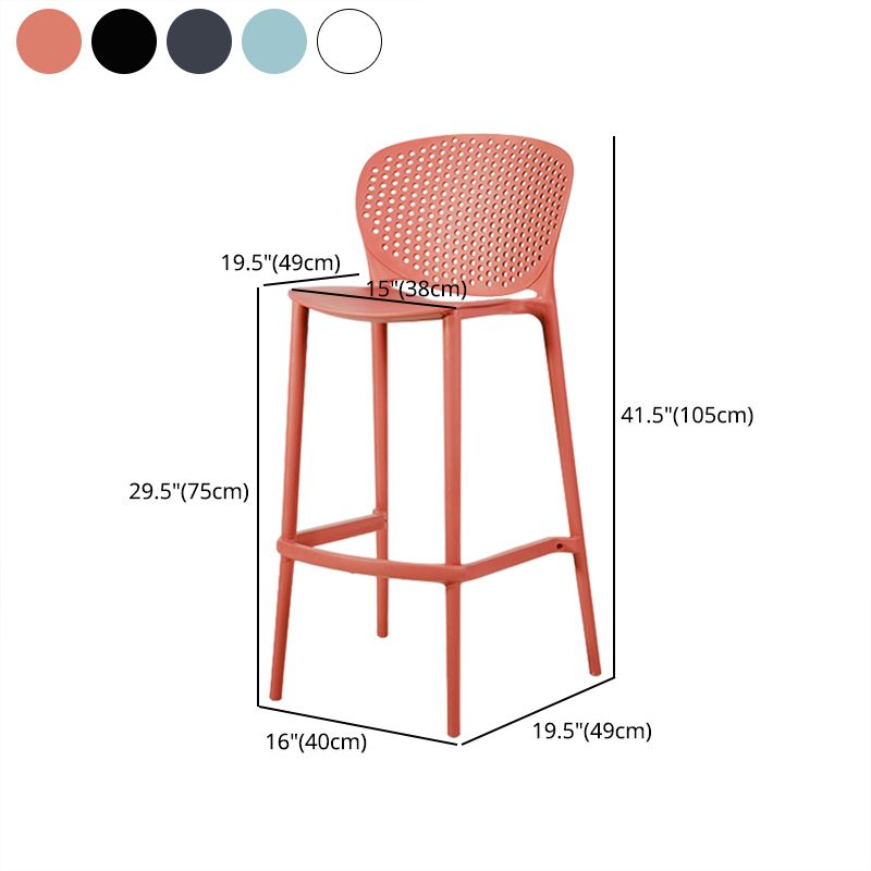 Contemporary Stackable Colorful Counter Stools Plastic Armless Indoor Bar Stool