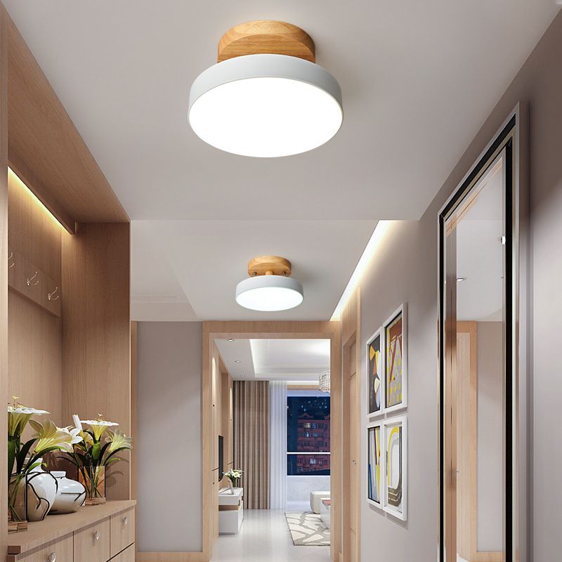 Ronde semi-inbouwlamp Macaron acryl plafondmontage kroonluchter voor slaapkamer