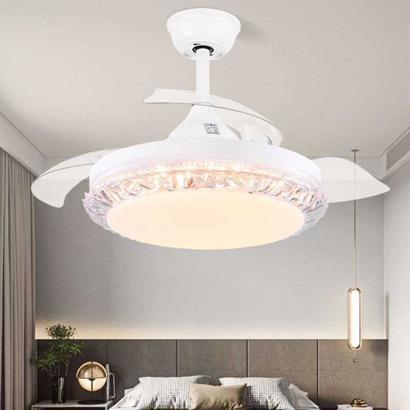 Contemporary Fan Ceiling Lighting in White Interior LED Ceiling Fan Fixture