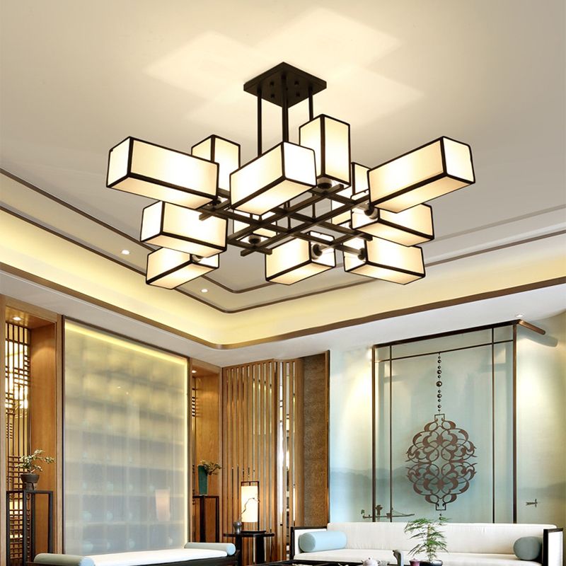 Minimalist Sputnik Hanging Lamp Fabric Chandelier Lighting for Living Room