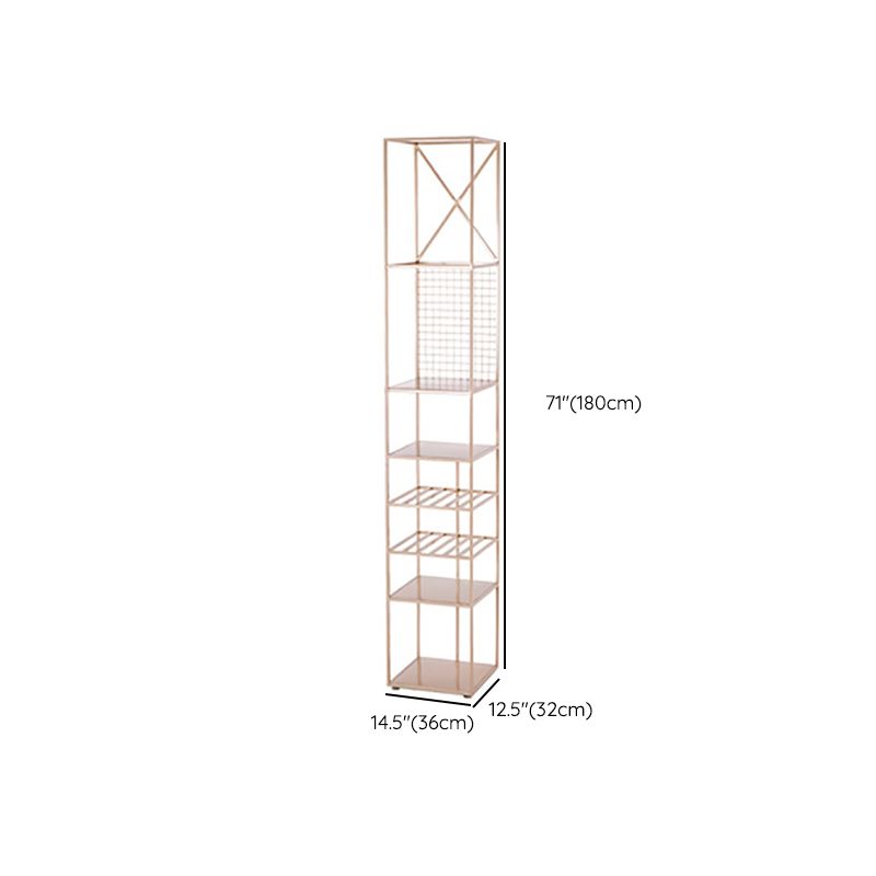 Glam Metal Book Shelf Gold Etagere Shelf Bookcase for Study Room 12.6" W