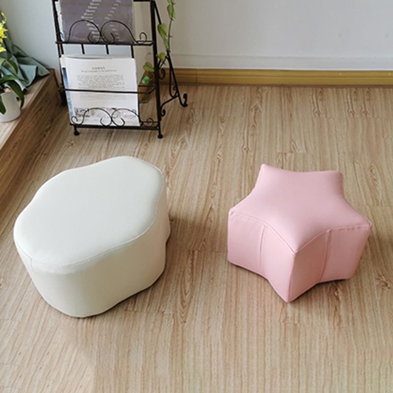 Modern Water Resistant Standard Specialty Shape Pink Leather Ottoman
