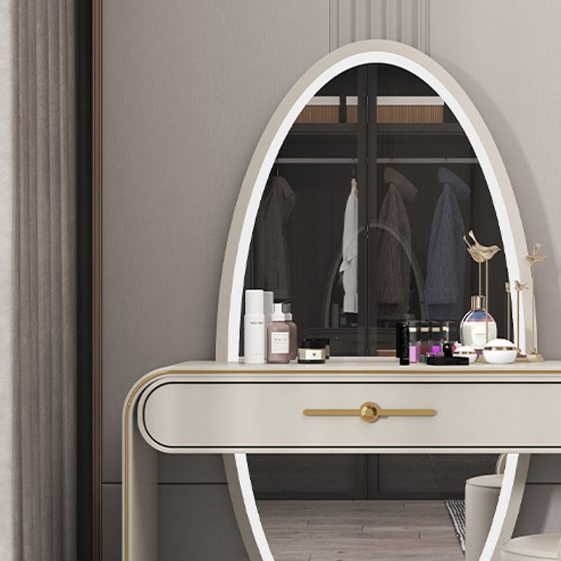 Wooden Standing Vanity Makeup Dressing Table Stool Set 1 Drawer Vanity Desk