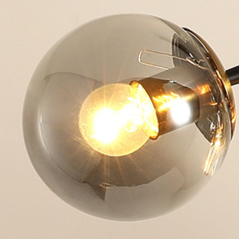 Glass Globe Shaded Ceiling Light Industrial Metal Kitchen Island Lighting