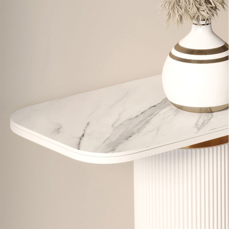 33.46" H Console Table with Rectanglel Shaped Top, Accent Table with Metal Base