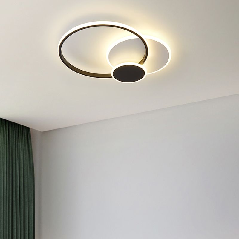 Anneau LED encastré lampe acrylique abat-jour plafonnier pour salon salle à manger