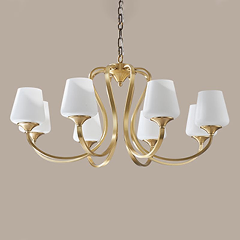 Jar-Shaped Pendant Lights Modern Glass Pendant Chandelier in Gold