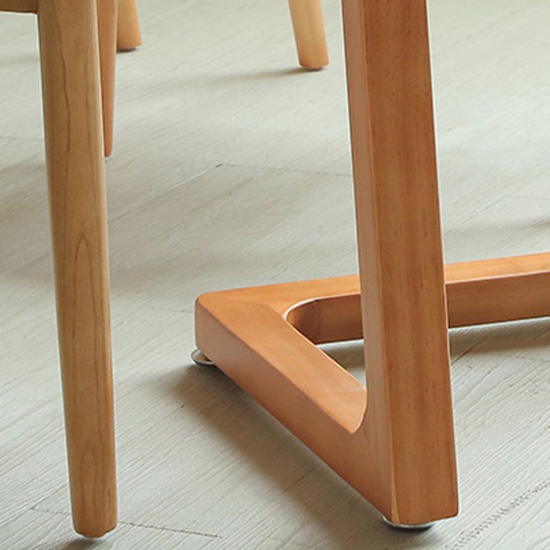 Modern Simple Solid Wood Table for Restaurant Oval Table with Double Pedestal