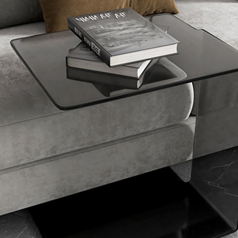 21"H Glam Corner Table Acrylic Square Accent Side Table for Living Room