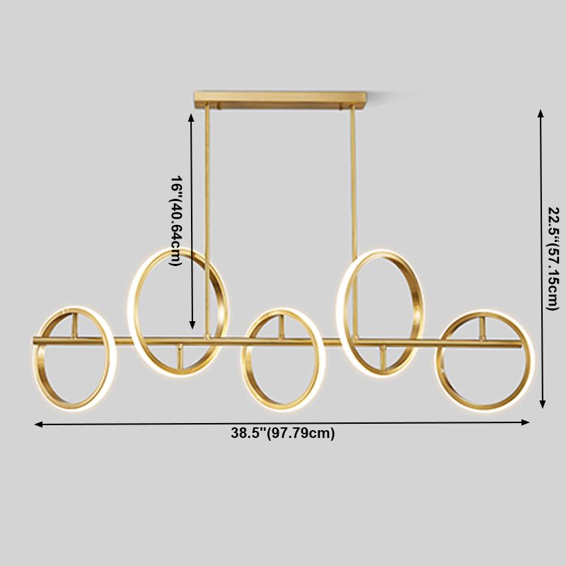 Circle Chandelier Light Fixtures Contemporary Metal Pendant Lights for Kitchen Island