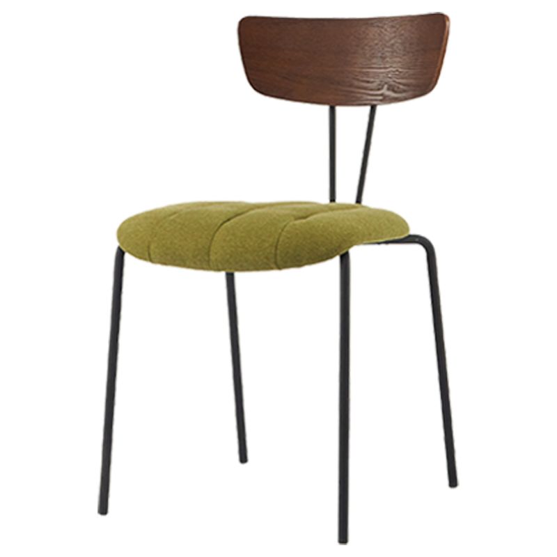 Industrial Metal Dining Side Chair Home Wishbone Armless Cushioned Side Chair