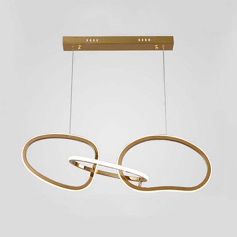Linear Shape Metal Chandelier Light Modern Multi Lights Chandelier Light Fixture in Gold