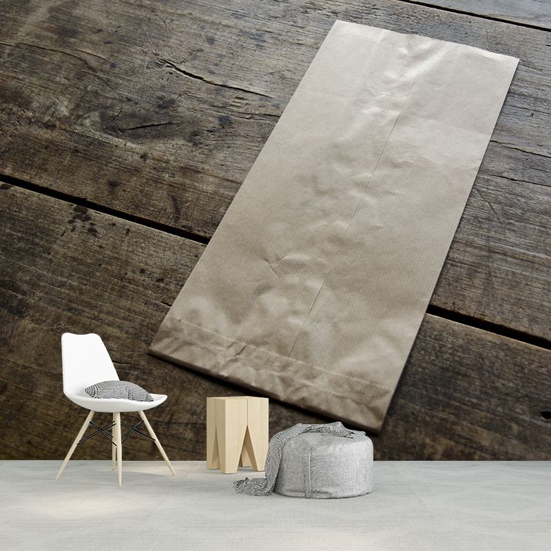 Wood Grain Industrial Style Mural for Dining Room, Personalized Size Available