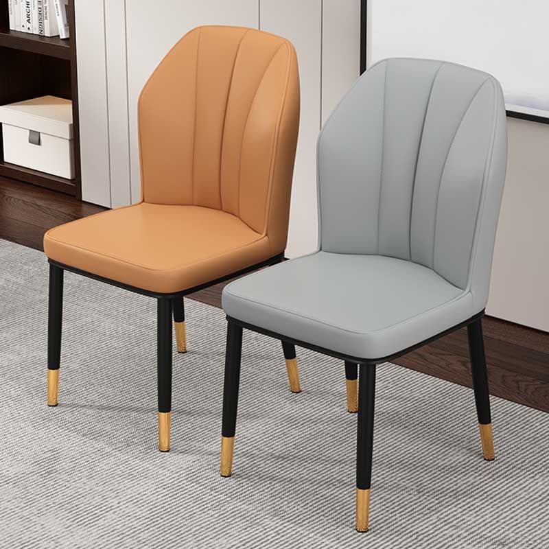 Modern Indoor Leather Parsons Chair 36"H Armless Dining Chair for Restaurant