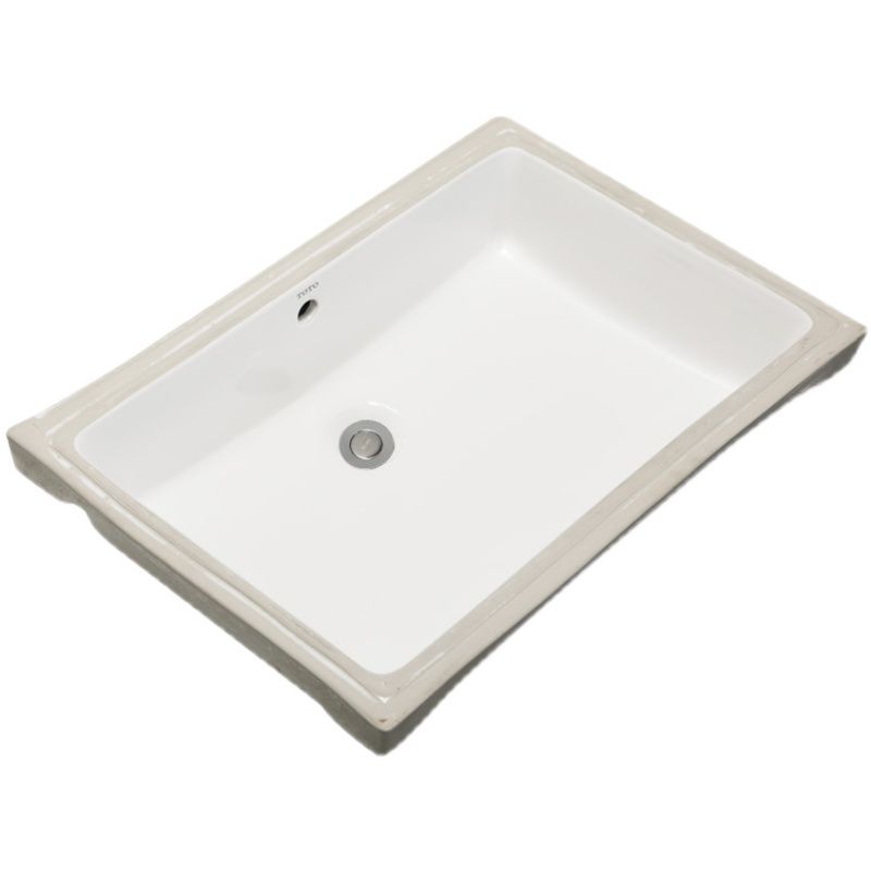 Traditional Undermount Bathroom Sink Porcelain with Overflow Basin Sink(Without Faucet)