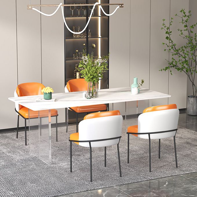 Modern 1/5 Pieces Dining Set Rectangle Stone Dining Table for Dining Room