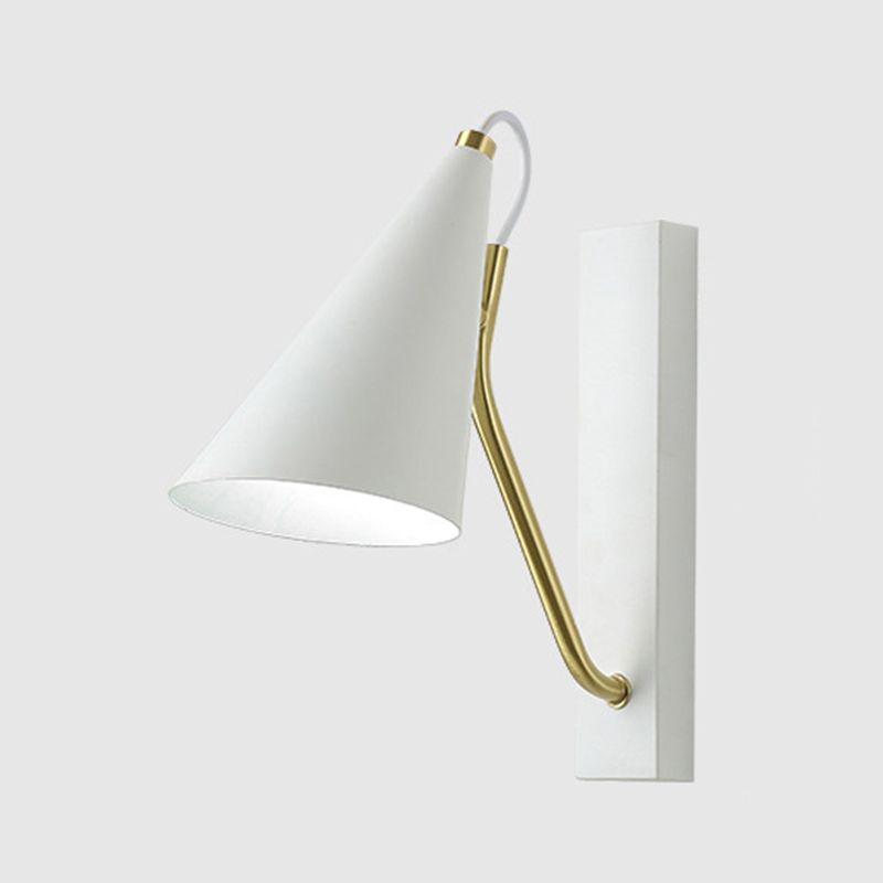 Single White/Black Modernism Wall Mounted Sconce Metal Wall Light for Foyer
