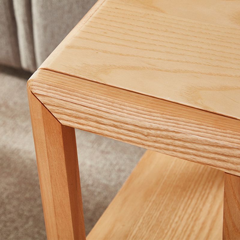 Modern Solid Wood End Table Rectangular Corner Table for Living Room