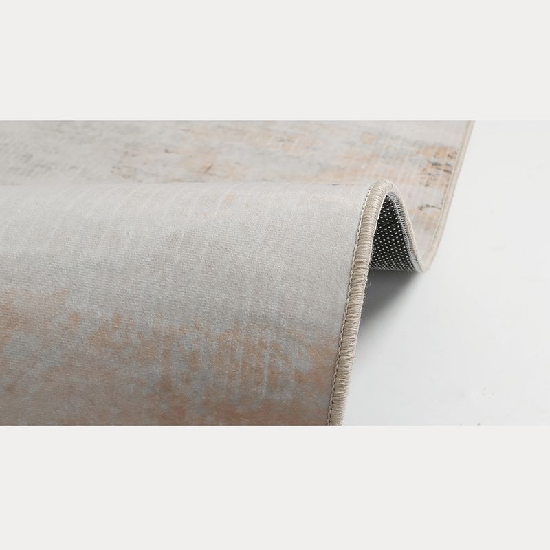 White Tone Modern Indoor Rug Polyester Color Blooming Carpet Non-Slip Backing Rug for Living Room