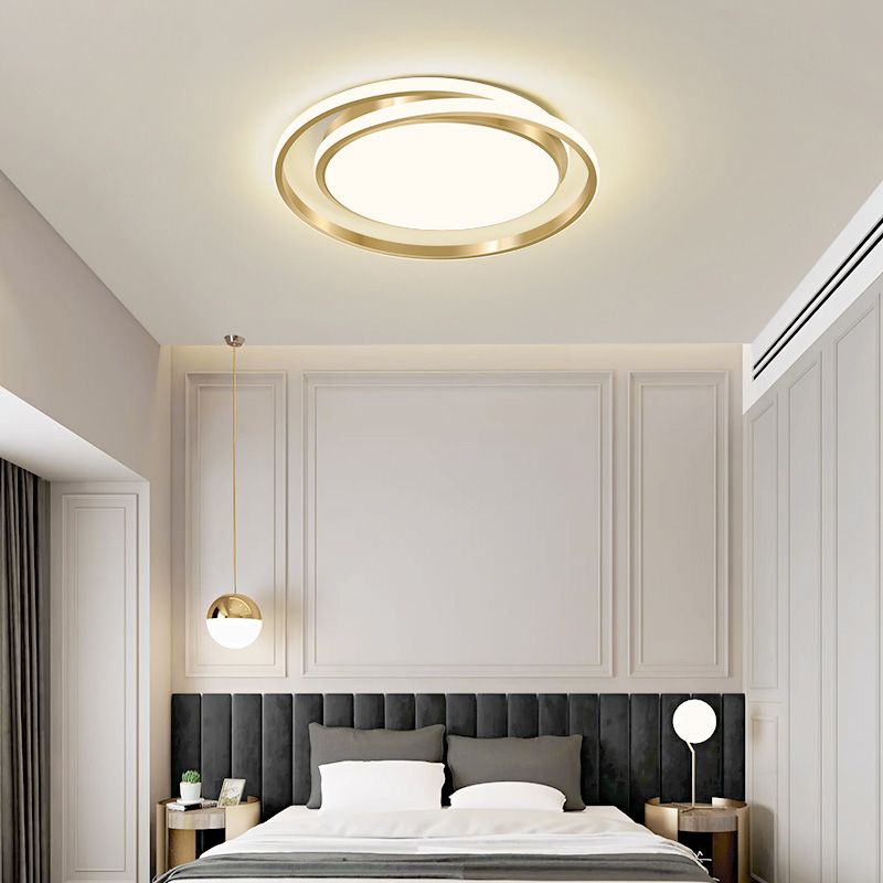 Round 1-Light LED Flush Light New Modern Acrylic Flush Mount Ceiling Light Fixtures for Bedroom