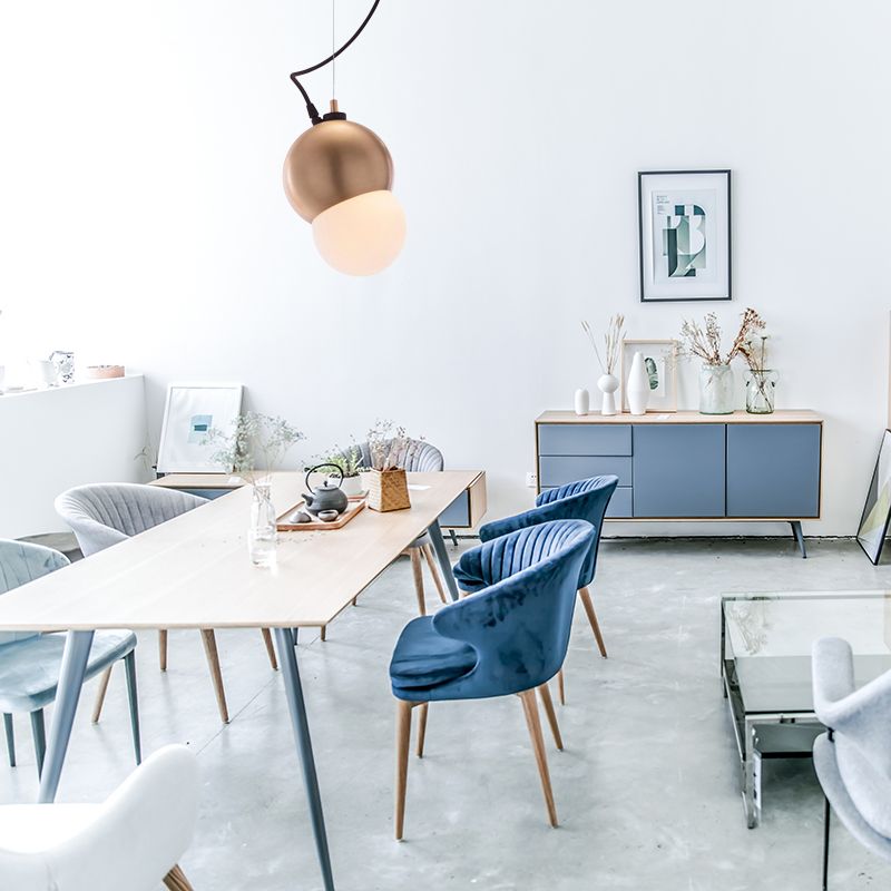 Éclairage suspendu en forme de dôme en métal Style moderniste 1 Bulbe Golden Pendant Lightture avec une teinte en verre blanche