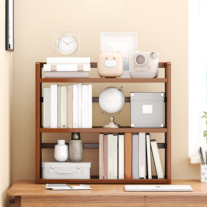 Modern Open Back Bookshelf Standard Bamboo Bookcase for Home Office