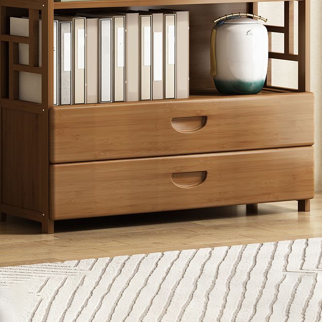 Brown Color Modern Style Bookshelf Closed Back Wood Bookcase