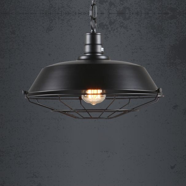 1 leichte Anhänger Leichte industrielle Retro -Schatten -Schatten -Metall -Hang -Lampe mit Grill für Esszimmer