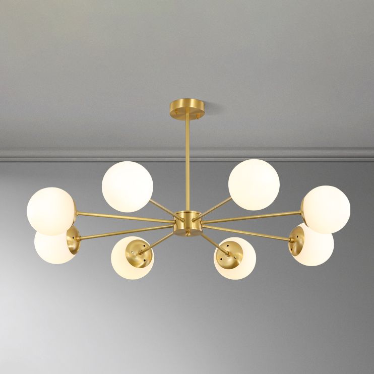 Moderne stijl Globe Glass Kroonluchter Licht Gold Metal Lighting Fecture voor woonkamer