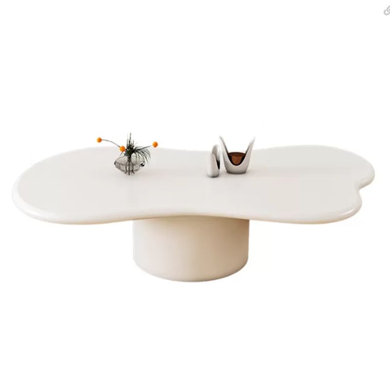 Pedestal 13.8" H Coffee Table Scandinavian Faux Wood Cocktail Table