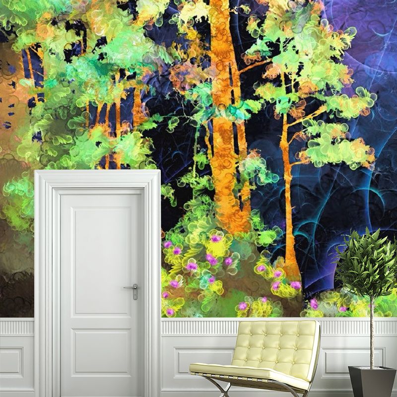 Washable Forest Overlook Painting Murals Customized Artistic Wall Decoration for Home