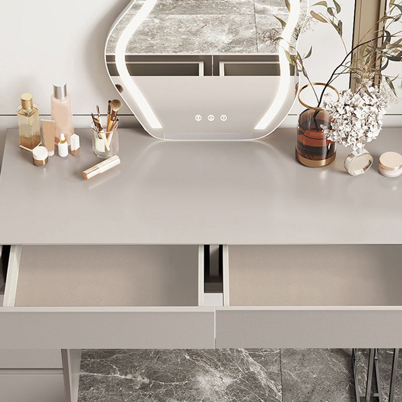 Gray/White 15.74" W x 29.521" H With Drawer Contemporary Makeup Table