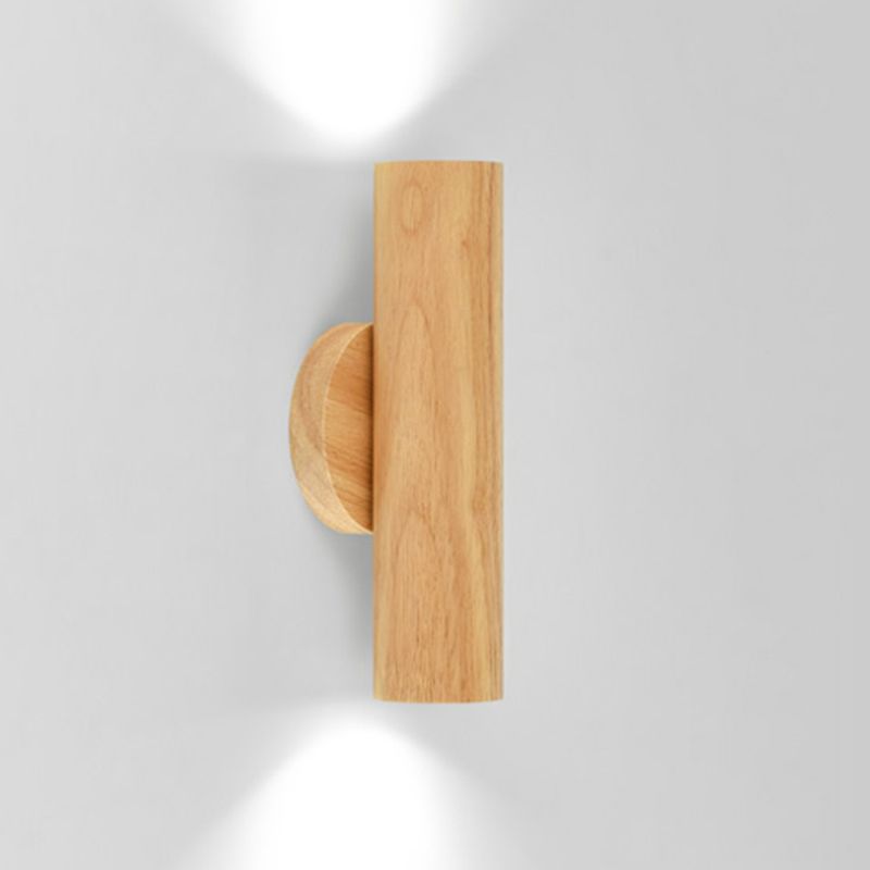 Contemporary Wood Wall Light Cylinder Lighting for Living Room