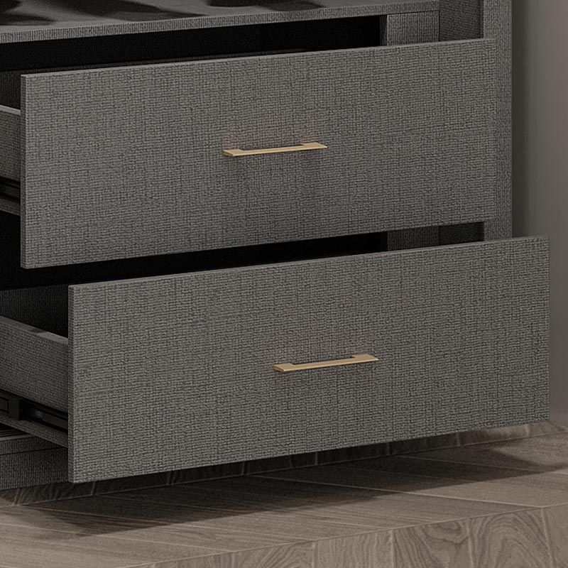 Contemporary Wooden Wardrobe Gray Colour Wardrobe Closet with Sliding Door